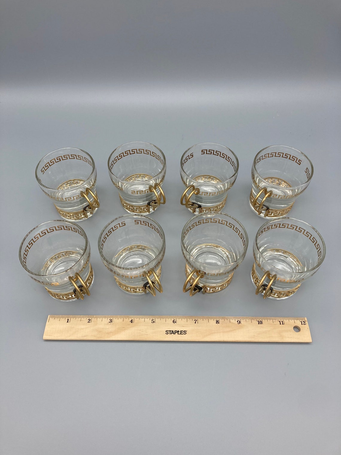 Mid-Century Libbey Set of 8 Continental Cups Glass mugs with | Etsy