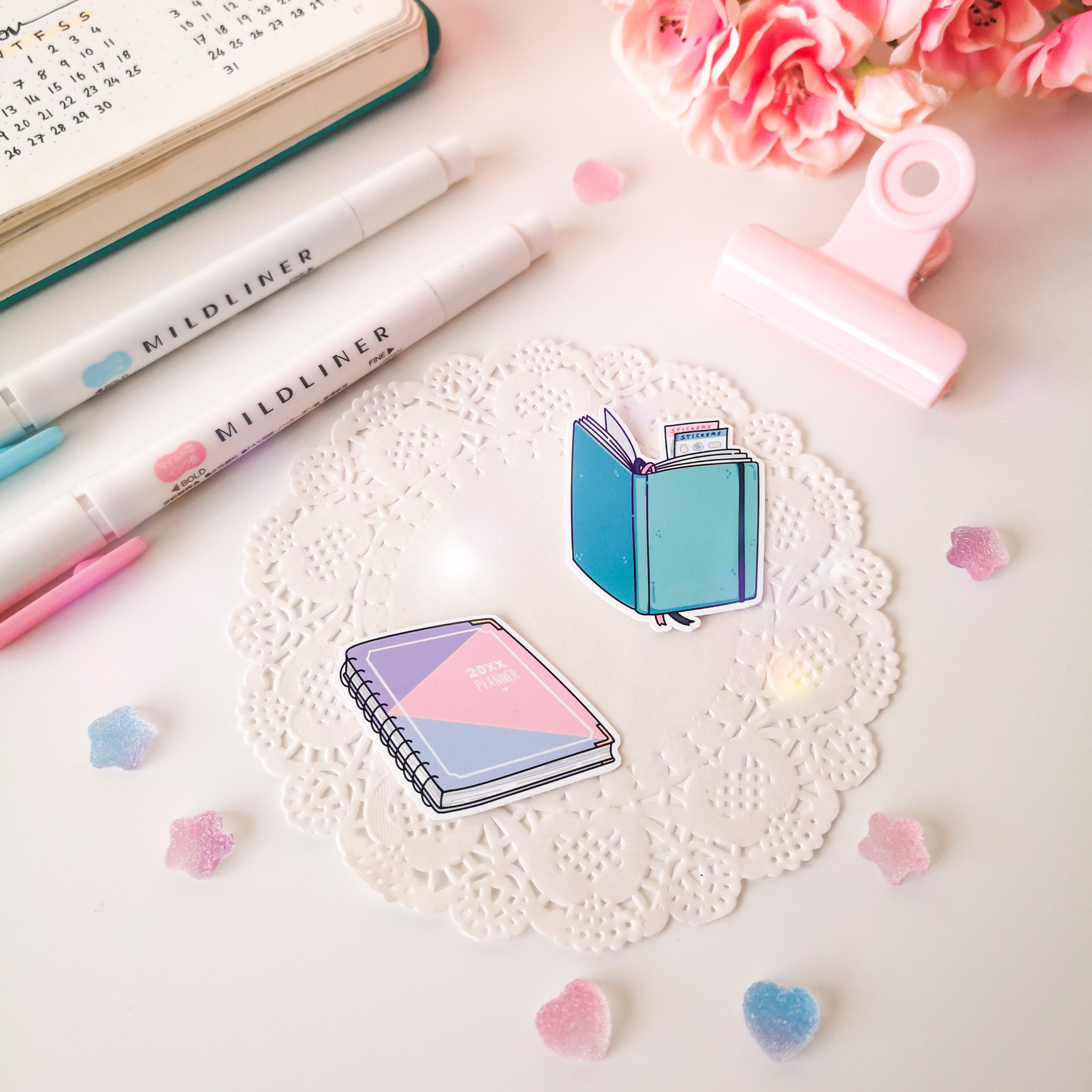 Bullet Journal Planner Sticker Sheet | Cute Kawaii Bujo Vinyl Stickers ...