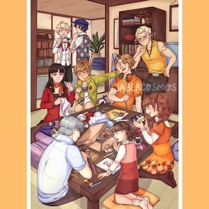 Plushie making with Friends | Persona 4 Craft Theme Poster Print