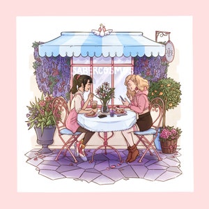 Sweet Cafe Date Square Print | Persona 5 Theme Poster Print
