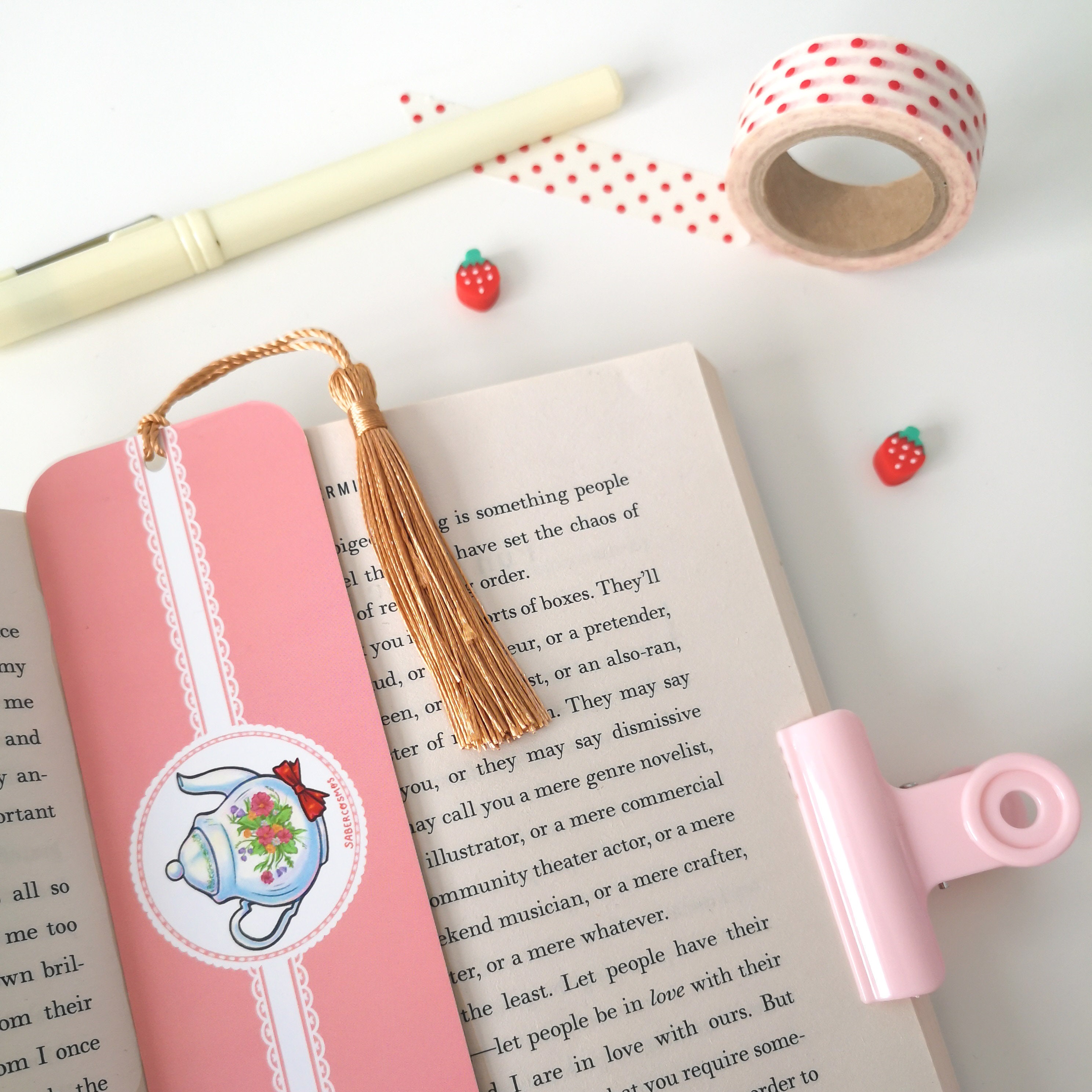Afternoon Tea Bookmark Tea Themed Pattern Bookmark With - Etsy