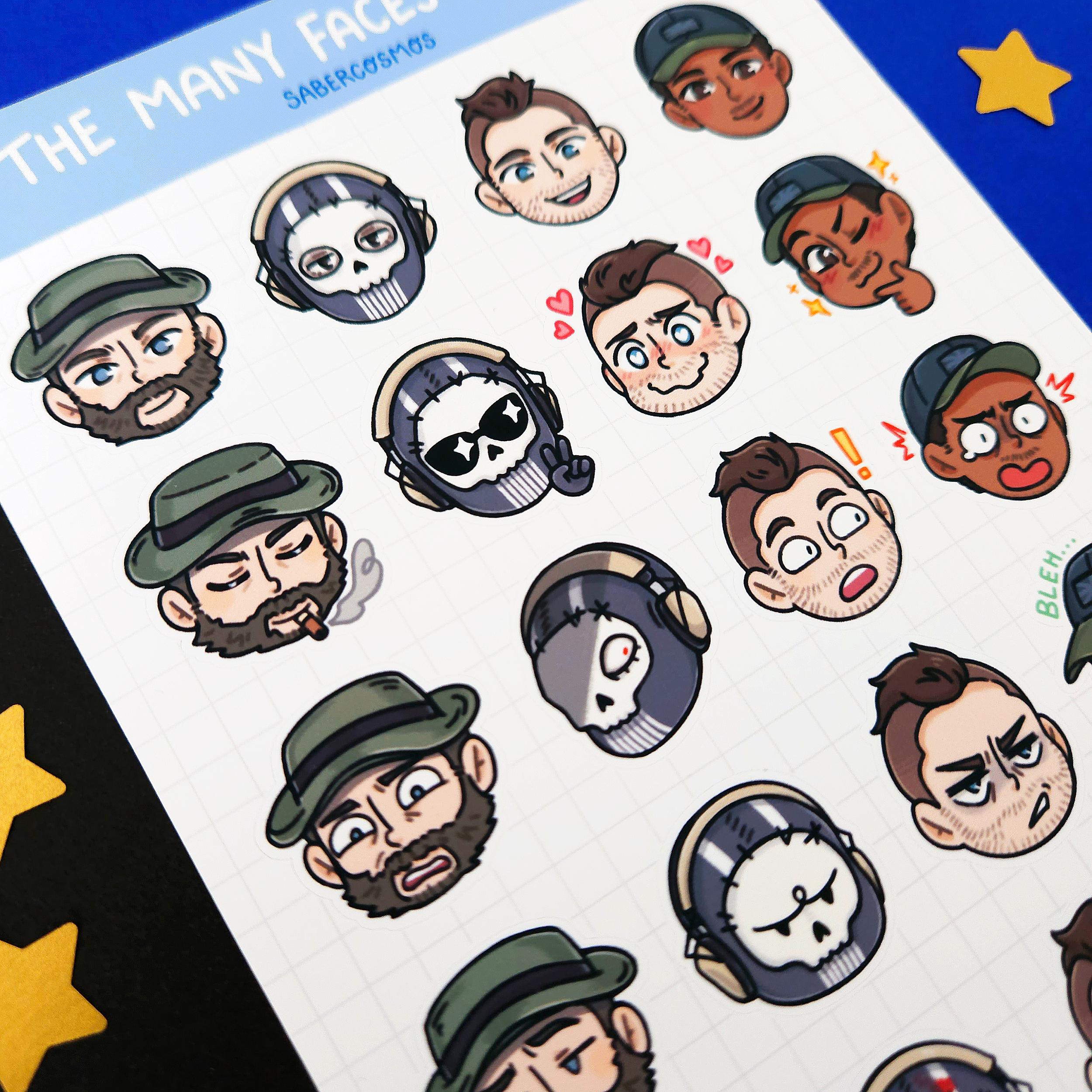 The Many Faces of 141 Sticker Sheet | Cute C0D MWII Stickers | - Etsy ...