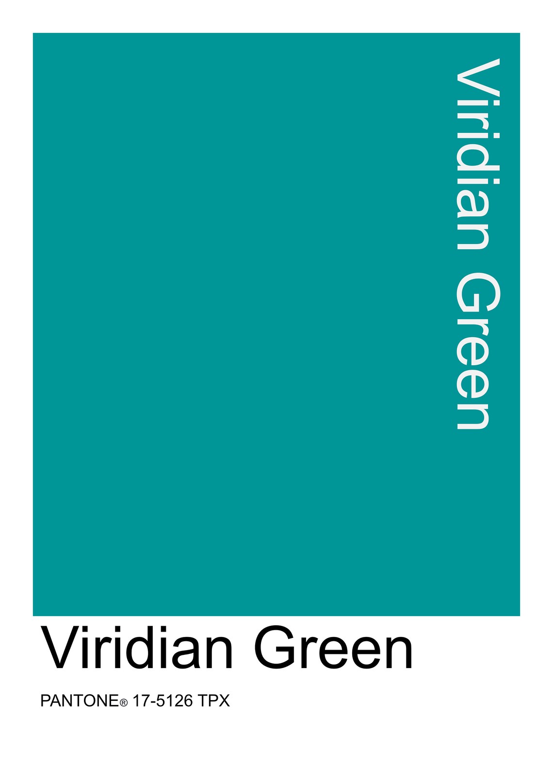 Imprimable Pantone® Color Viridian Green poster en 9 tailles Etsy