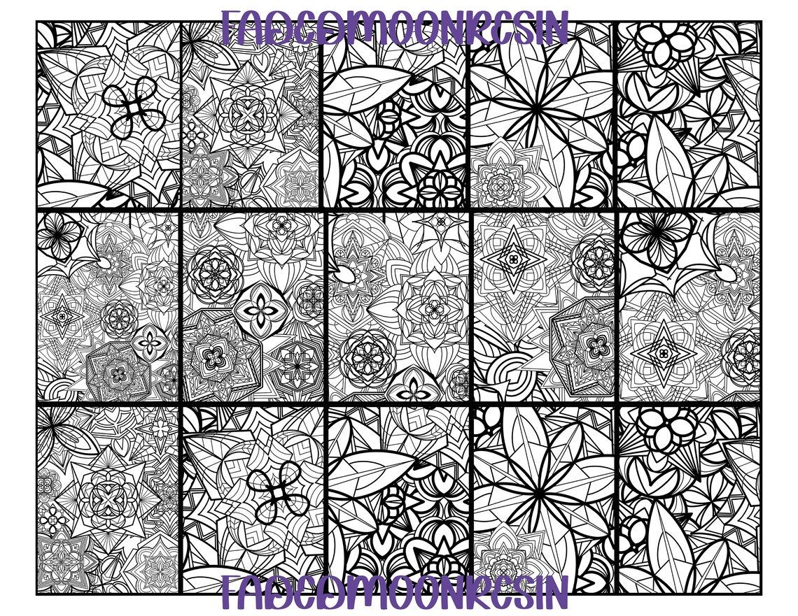 50 Zendala Coloring Pages for Adults and Teenagers Coloring Page Bundle