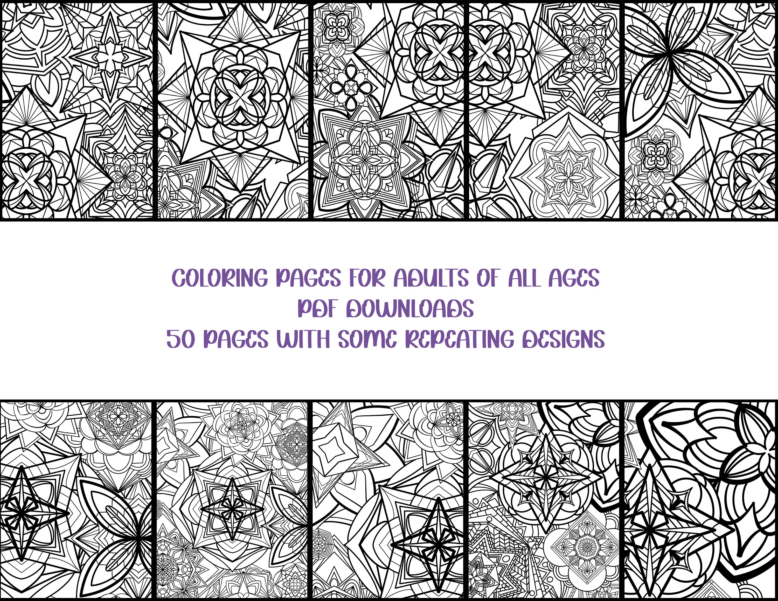 50 Zendala Coloring Pages for Adults and Teenagers Coloring Page Bundle