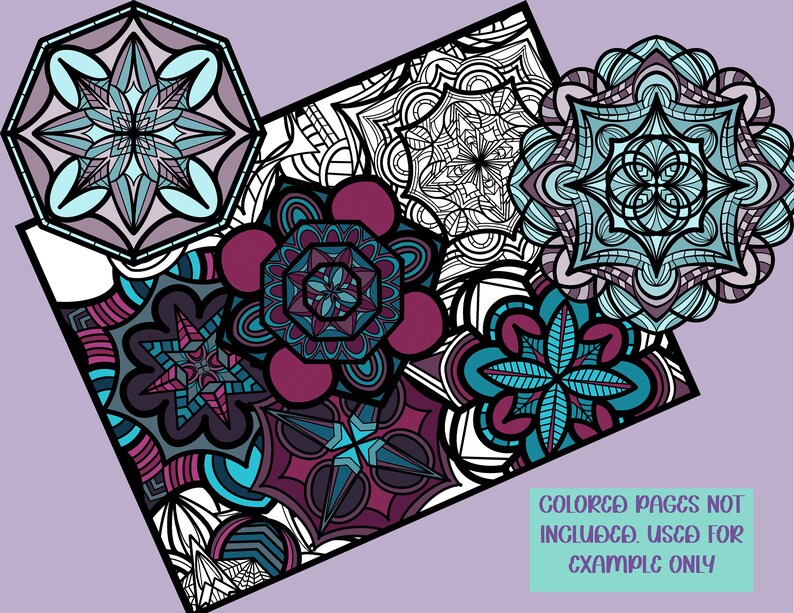 50 Zendala Coloring Pages for Adults and Teenagers Coloring Page Bundle