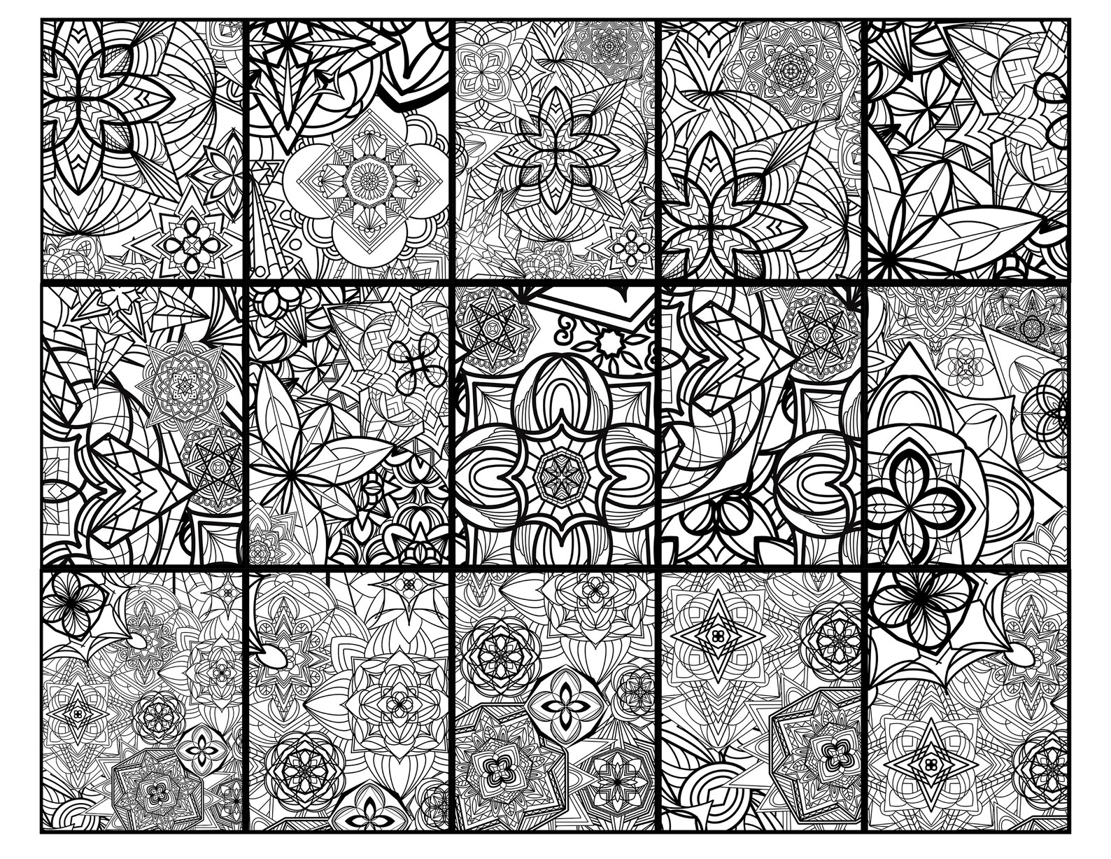 50 Zendala Coloring Pages for Adults and Teenagers Coloring Page Bundle