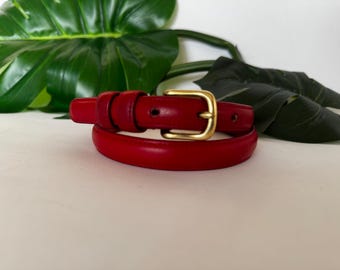Vintage Coach | Skinny Classic Belt | #2809  |  Red