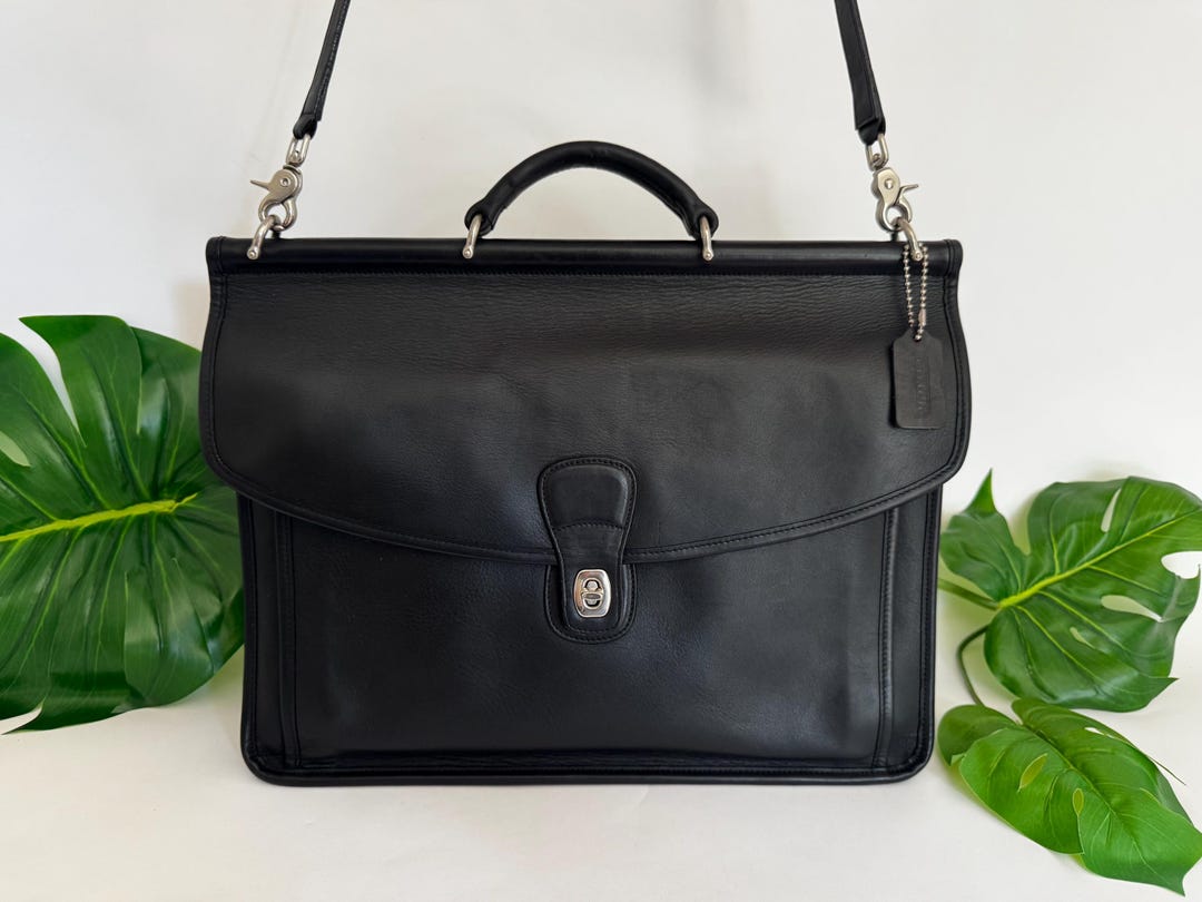 バッグ Old Coach Beekman Briefcase Shoulder Bag Coach Beekman Briefcase in Black Leather - Prosoft Binders