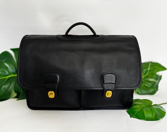 Vintage Black Coach Metropolitan Briefcase Work Bag - Etsy