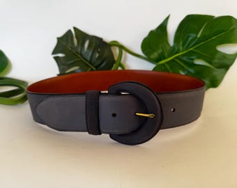 Vintage Coach | Water Buffalo Belt | #3900  |  Marine