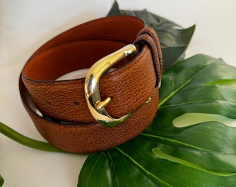 Vintage Coach | Water Buffalo Belt | #8800  |  Amber