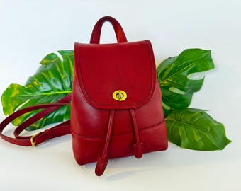 Vintage Coach | Day Pack | #9960 | Red - Etsy Vintage Coach | Day Pack | #9960 | Red - Etsy