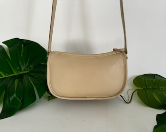 Vintage Coach Abbie Zip Crossbody Bag in White With One Side