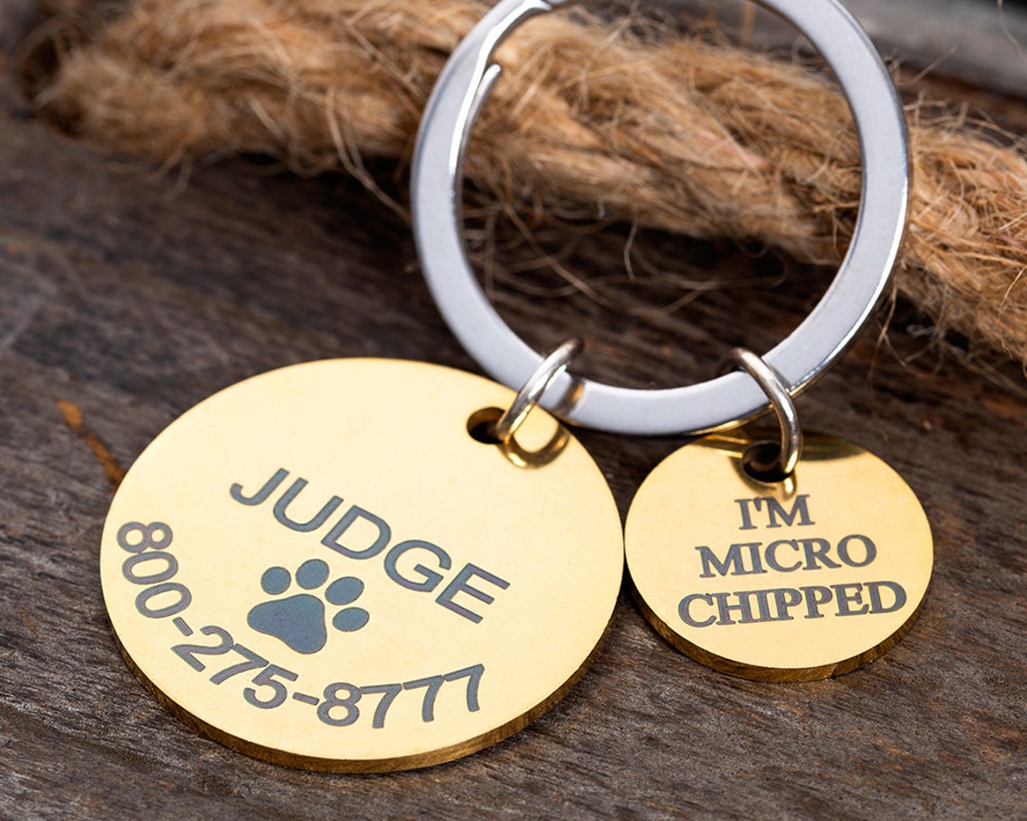 Microchip Dog Tag Personalized Dog Tag for Pet Engraved Dog Etsy