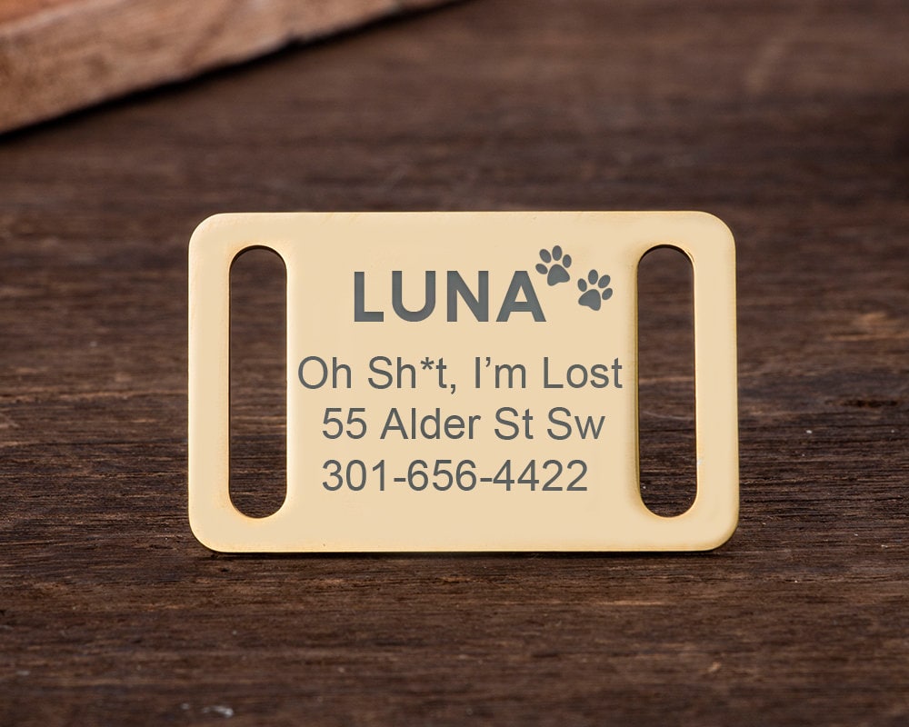 Custom Silent Dog Tag for Dogs Personalized Slide on Dog Tag Etsy