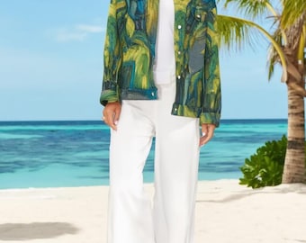 Cotton Jacket Blue Jungle