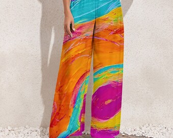 Women's Wide Leg Pants Pink Fish Collection