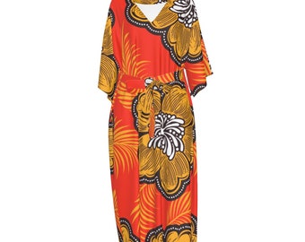 Women's Long Dress Tangerine Flower