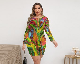 Women's Mesh Dress (Plus Size) African Tree Collection