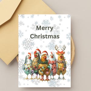 Holiday Chickens Christmas Card