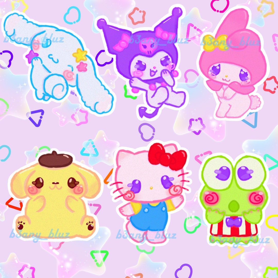 Hello Kidcore Sanrio Stickers Kidcore Set of 6| Sanrio Kidcore Series 1 | Cinnamoroll ...