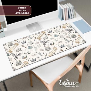 Dragon & Book Lover Desk Mat: Fantasy Bookish Room Decor