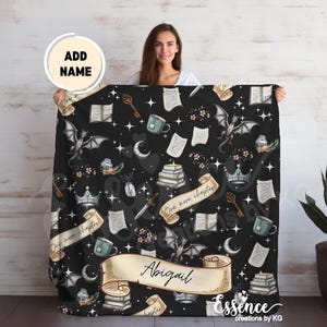 Custom name fantasy book merch blanket Booktok merch fantasy bookish dragon gift Fantasy lover reader romance book medieval blanket gifts