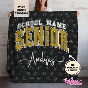 Personalized Senior blanket class of 2026 Graduation keepsake High School Senior 2026 gift Custom Grad gift blanket Senior proud mom gift