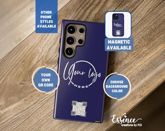 Personalized Business Logo Phone Case: Custom QR Code MagSafe S24 Ultra