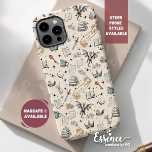 Personalized bookish phone case for book lover gifts Fantasy book phone case for birthday gift Scrapbook phone case magsafe s24 phone case