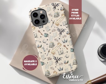 Personalized bookish phone case for book lover gifts Fantasy book phone case for birthday gift Scrapbook phone case magsafe s24 phone case