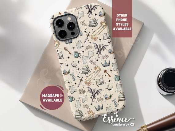 Personalized bookish phone case for book lover gifts Fantasy book phone case for birthday gift Scrapbook phone case magsafe s24 phone case