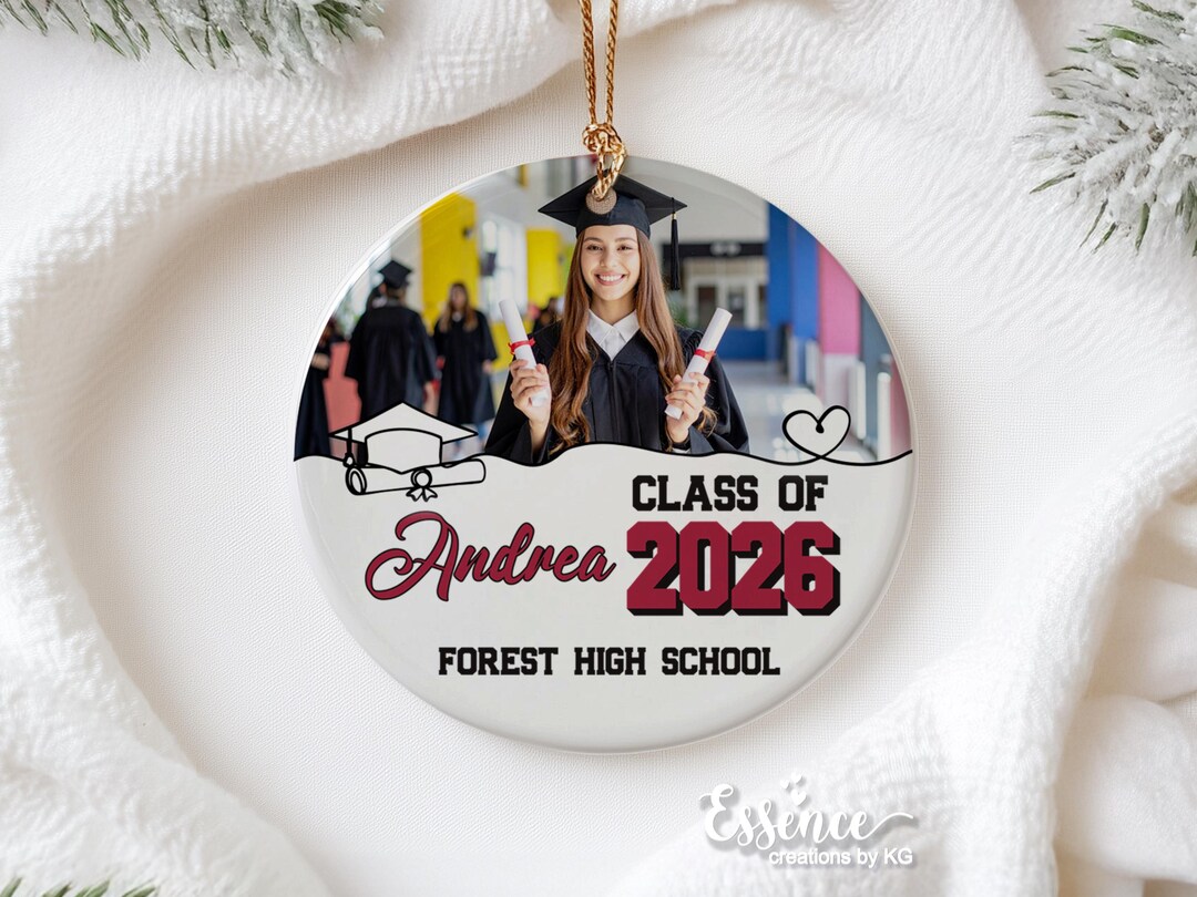 Personalized Senior Grad Ornament Gift: Custom Graduate Class of 2026 ...