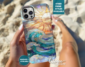 Seashell Stained Glass Phone Case: Ocean Magsafe Cover - iPhone 15 & Galaxy S25