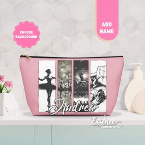 Personalized Ballerina Makeup Bag: Custom Name Dance Gift