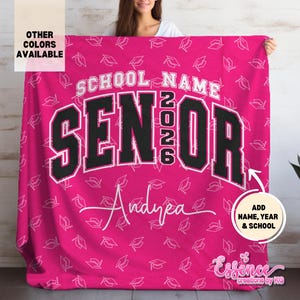Custom blanket grad Keepsake Senior 2025 gift Personalized High School Class of 2025 Throw Graduation Senior Pride Gift Idea