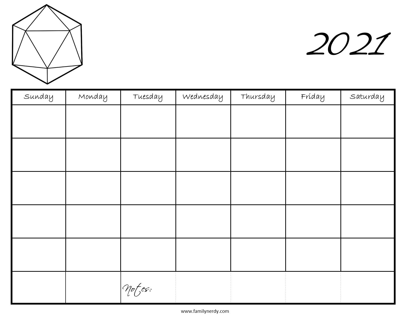 D20 Year Calendars Etsy