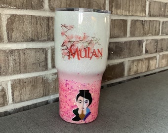Mulan glitter tumbler