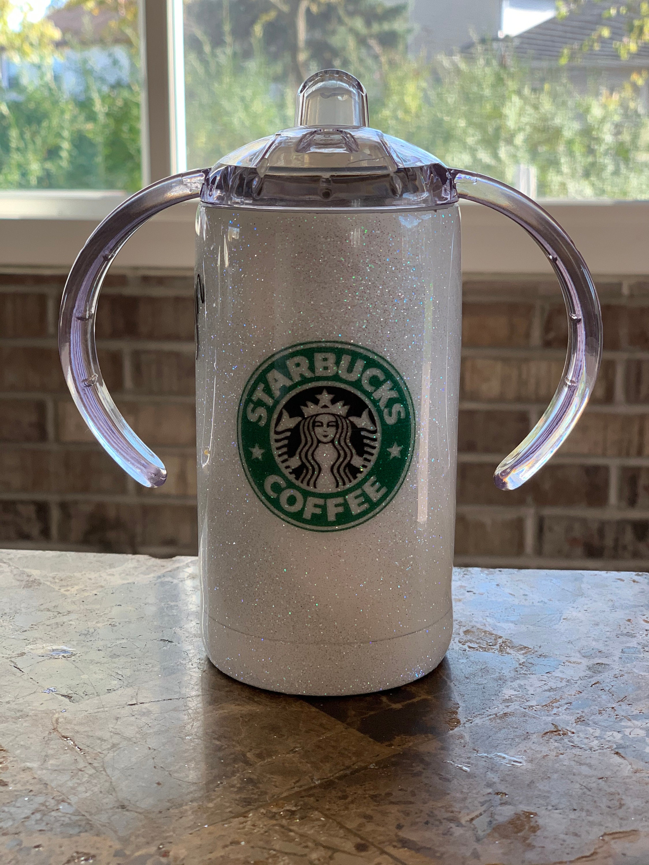 Starbucks Sippy Cup Glittery Tumbler Etsy