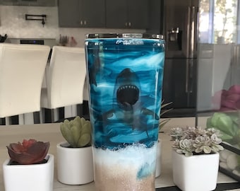 Shark week coffee/drink tumbler