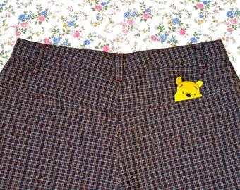 90s vintage Disney trousers, Disney pants, vintage Winnie the Pooh ,vintage trousers, plaid trousers, checkered trousers,vintage bottoms