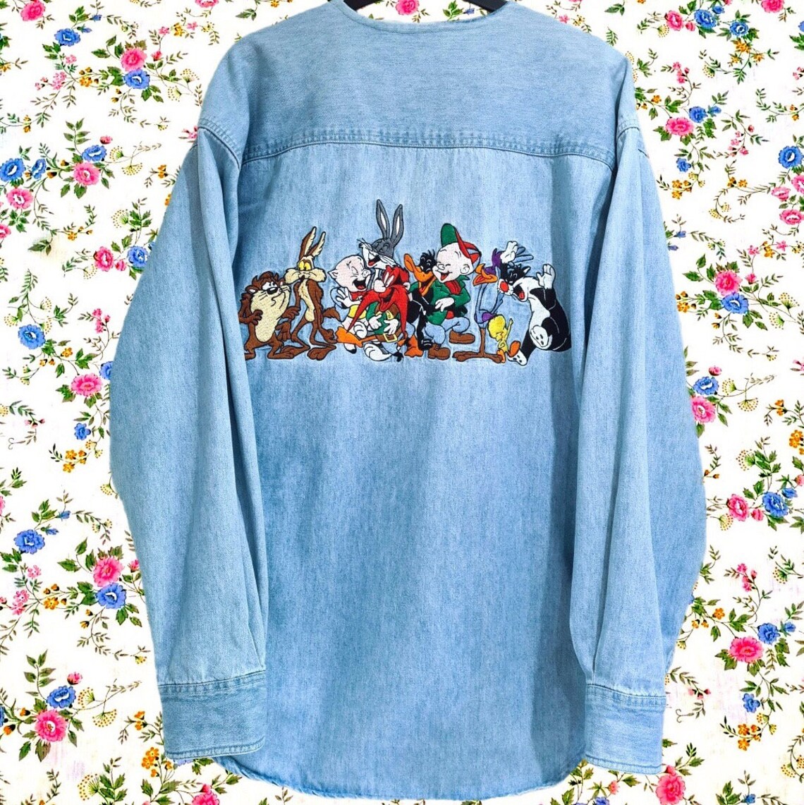 90s Vintage looney tunes shirt Warner bros shirt denim | Etsy