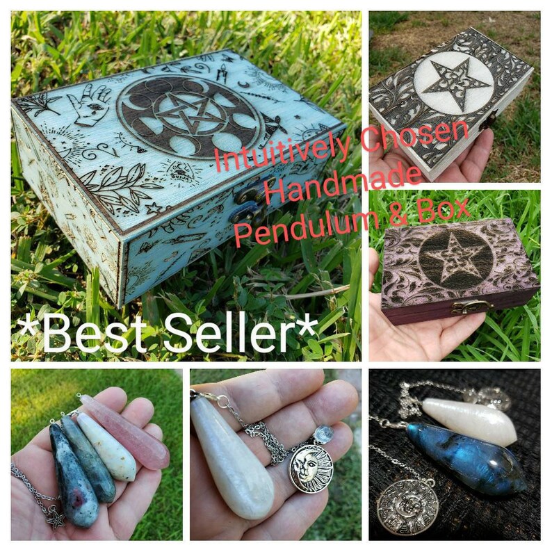 Mystery Pendulum w/Free Box *Intuitively Selected* - Metaphysical Crystal Pendulum - Witchcraft Supplies - Wicca - Pagan - Dowsing 