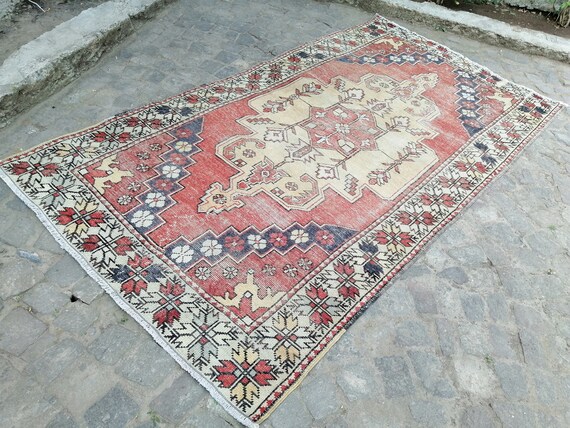 4.7x8.7 Ft Unique 70s Rug, Area Rug, Nomadic Turkish Rug, Old 