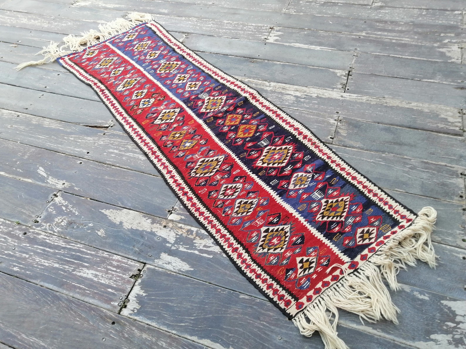 Turkish runner rug Oushak hallway rug Vintage runner rug Etsy