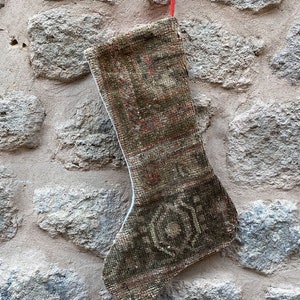 christmas stocking, rug stocking, christmas decoration, christmas socks, vintage stocking, wall decoration,christmas gift stocking C112