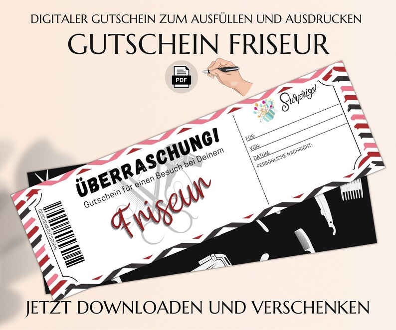 Gutschein Friseur Vorlage zum Ausdrucken Friseurbesuch