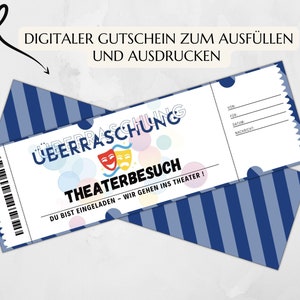 Gutschein Theater Vorlage zum Ausdrucken Theaterkarte Geschenk Personalisiert JSK063 image 6