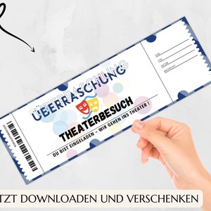 Gutschein Theater Vorlage zum Ausdrucken Theaterkarte Geschenk Personalisiert JSK063 image 5